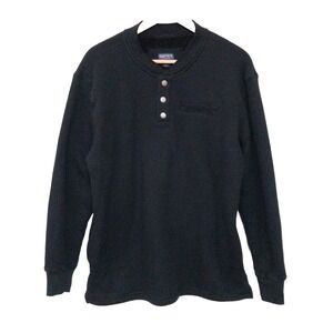 Smiths Workwear Sherpa Lined Thermal Henley Mens Large Black Long Sleeve Pocket